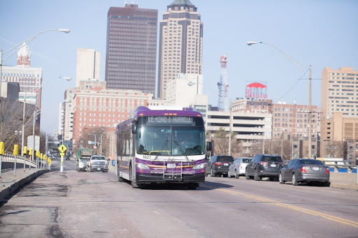 DART bus in downtown Des Moines