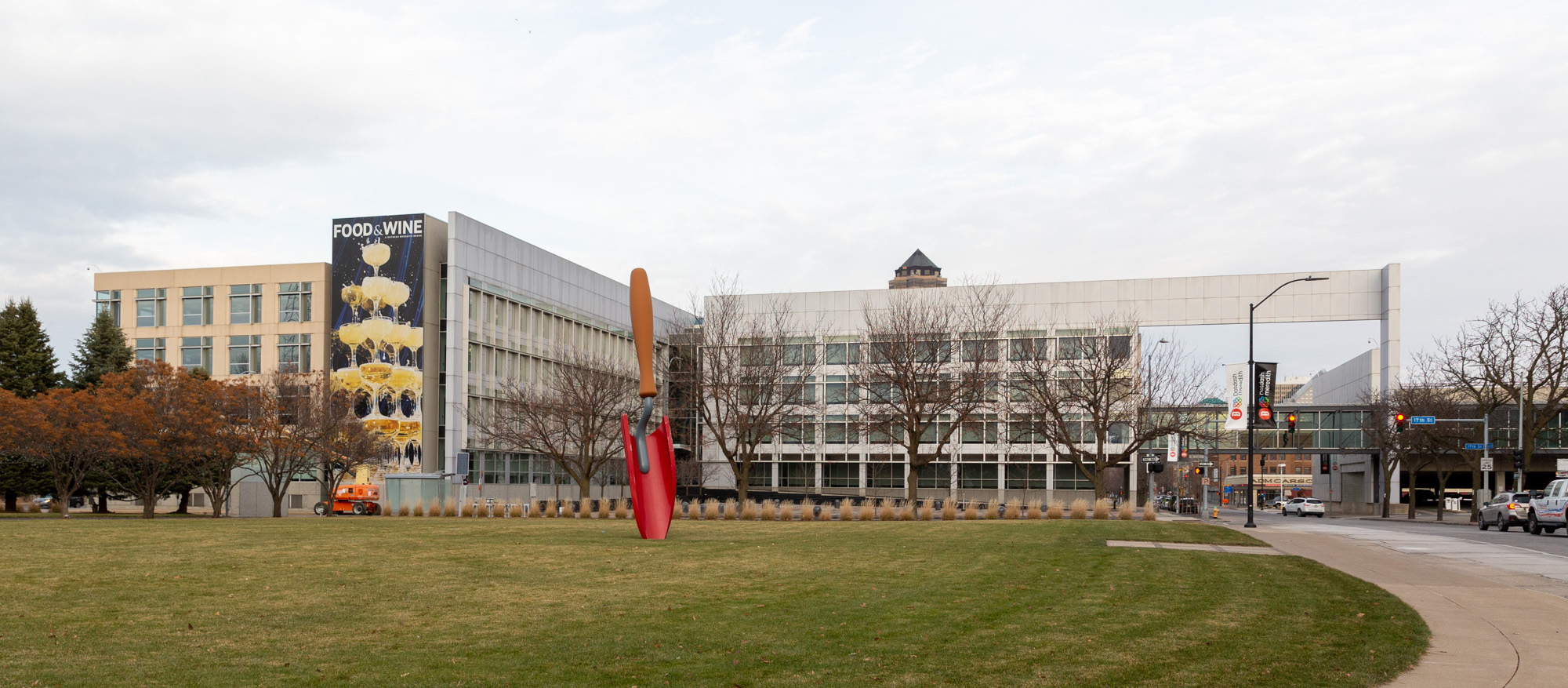 Dotdash Meredith building with shovel