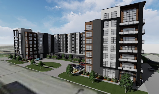 Mixed use building at 603 E Sixth St
