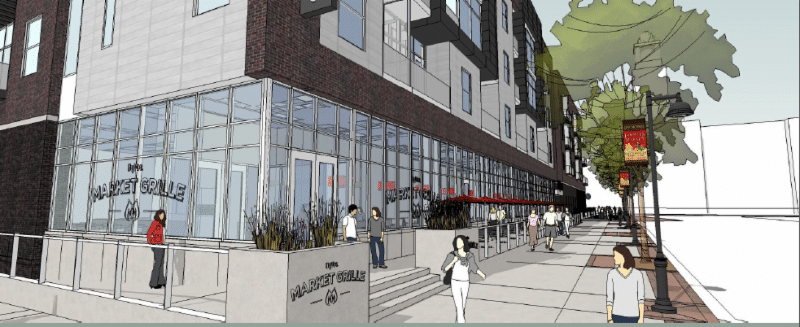 Artist rendering of Hy-Vee Market Grille without canopy