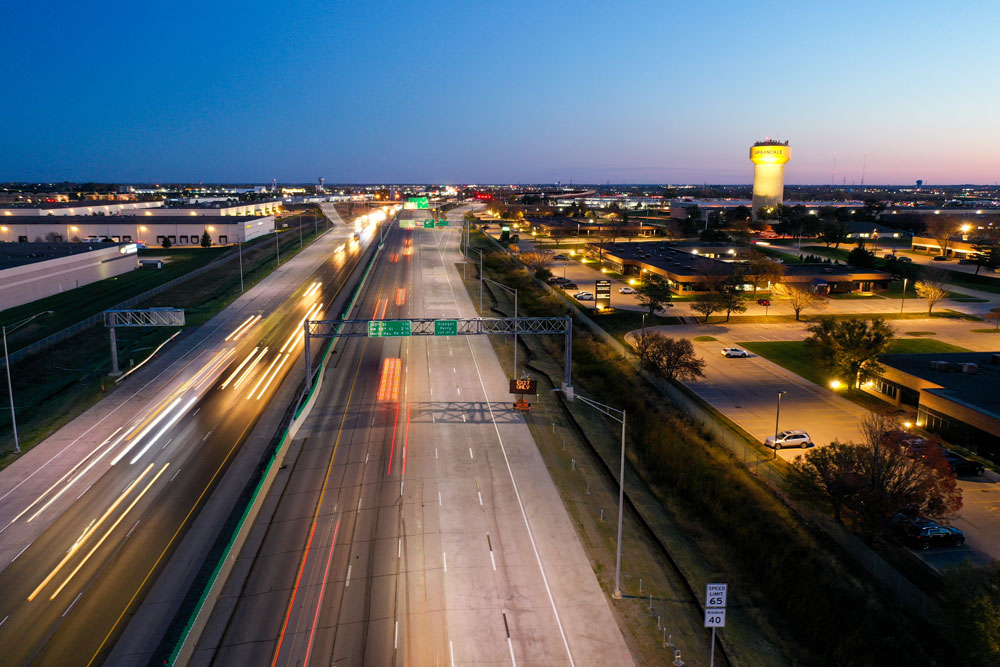 141 Flyover Douglas Interstate Interchange Water Tower 35 80 Sunrise Sunset Urbandale